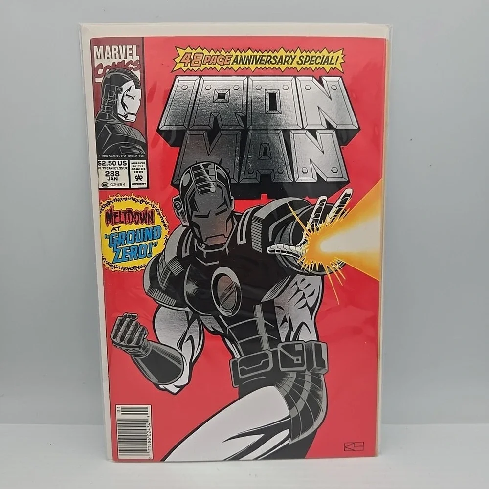 Iron Man #288 (1993) Anniversary Foil Cover Issue Newsstand‎ Ed Atom Smasher App